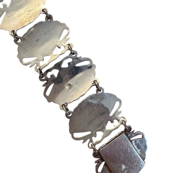 Elegant Vintage Siam Sterling 925 Black Silver Thai Goddess Nielo Bracelet - Picture 4 of 10